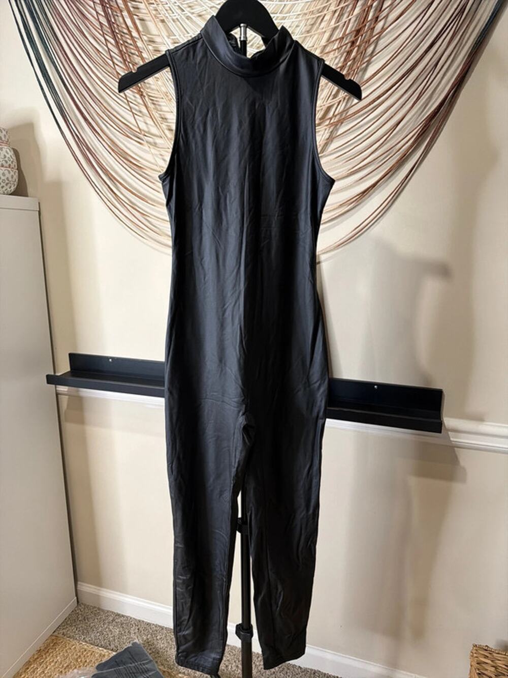 Shein liquid legging bodysuit EUC black 4 3272